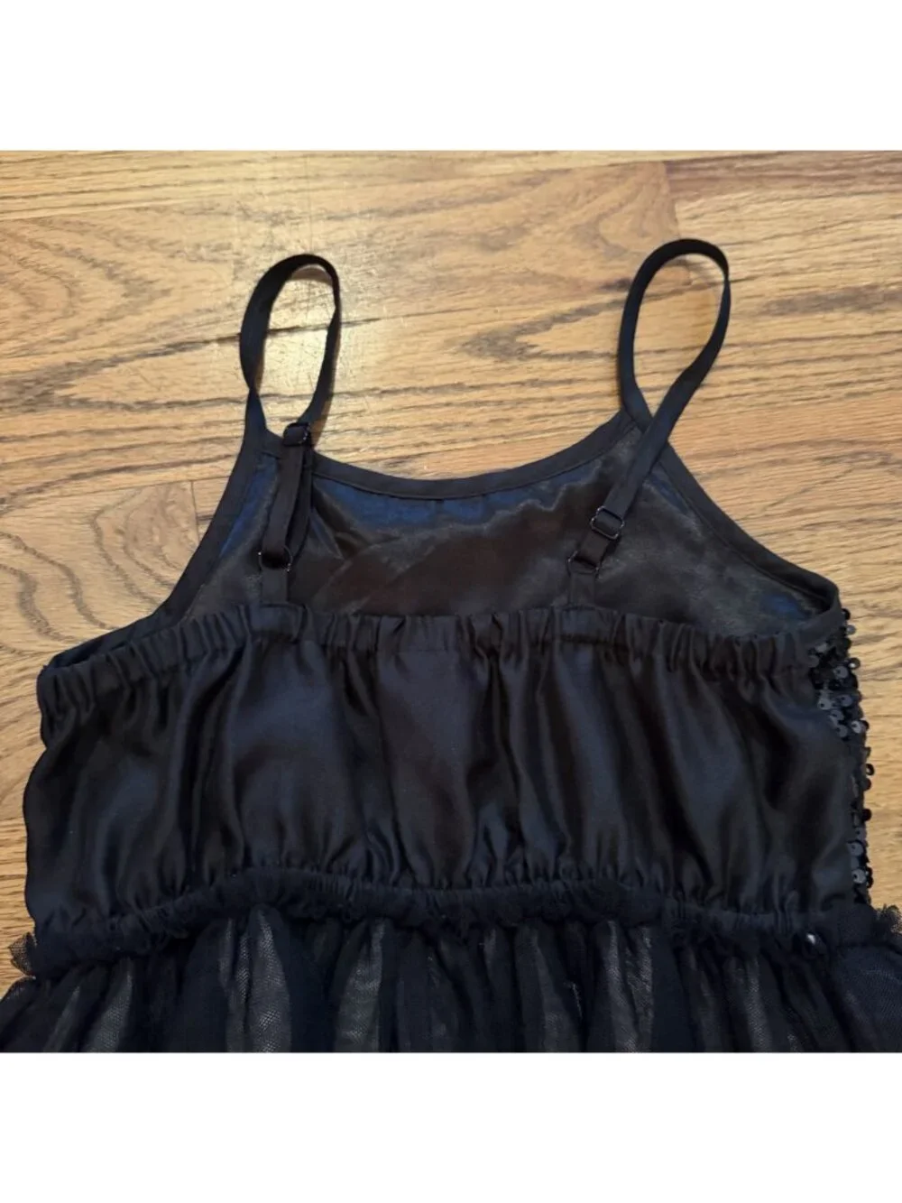 Cat & Jack Girls Black Sequin Party Dress Size M 7/8